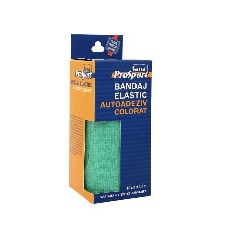 Bandaj elastic autoadeziv colorat, 10 cm x 4.5 m, Sana Prosport