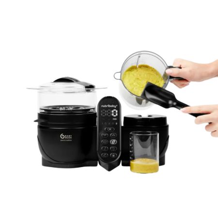 Robotul multifunctional 5 in 1 Nutribaby (+) XL, Mineral Black, Babymoov 749179