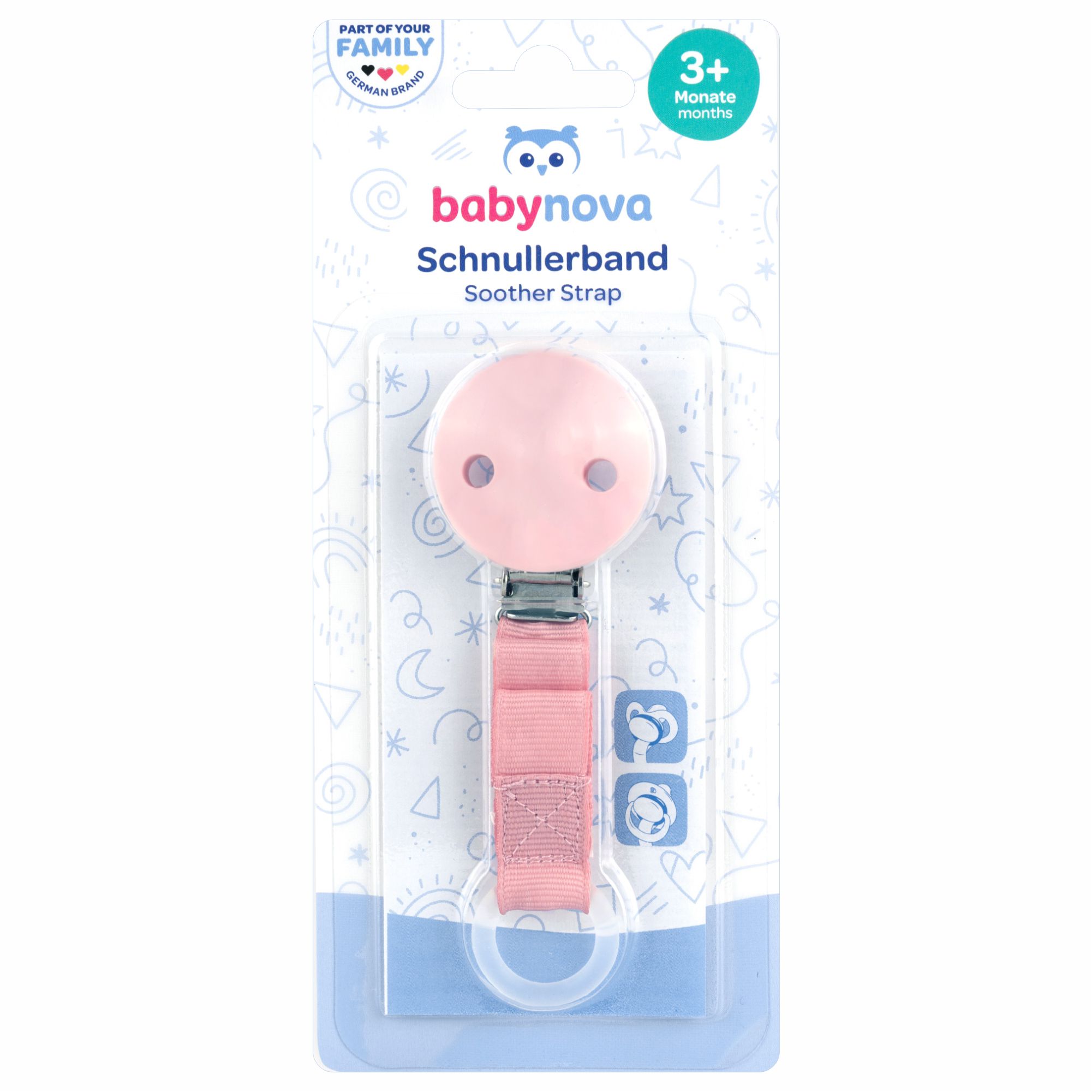 Banda pentru suzeta, Diverse culori, 3 luni+, 1 bucata, Baby Nova