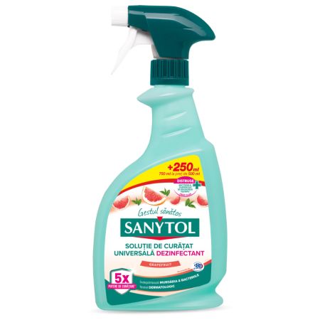 Solutie de curatat universala Dezinfectant, Grapefruit, 500+250 ml, Sanytol