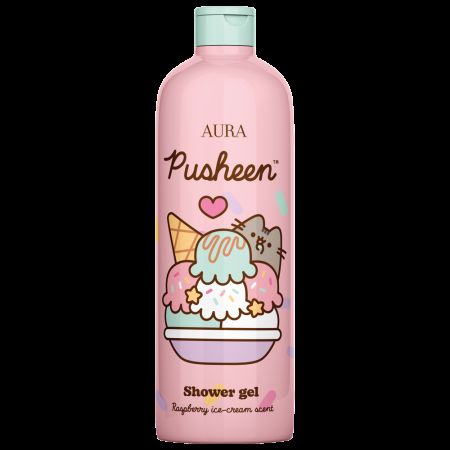 Gel de dus inghetata zmeura Pusheen, Inghetata zmeura, 500 ml, Aura