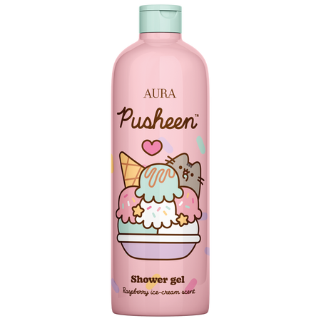 Gel de dus inghetata zmeura Pusheen, Inghetata zmeura, 500 ml, Aura