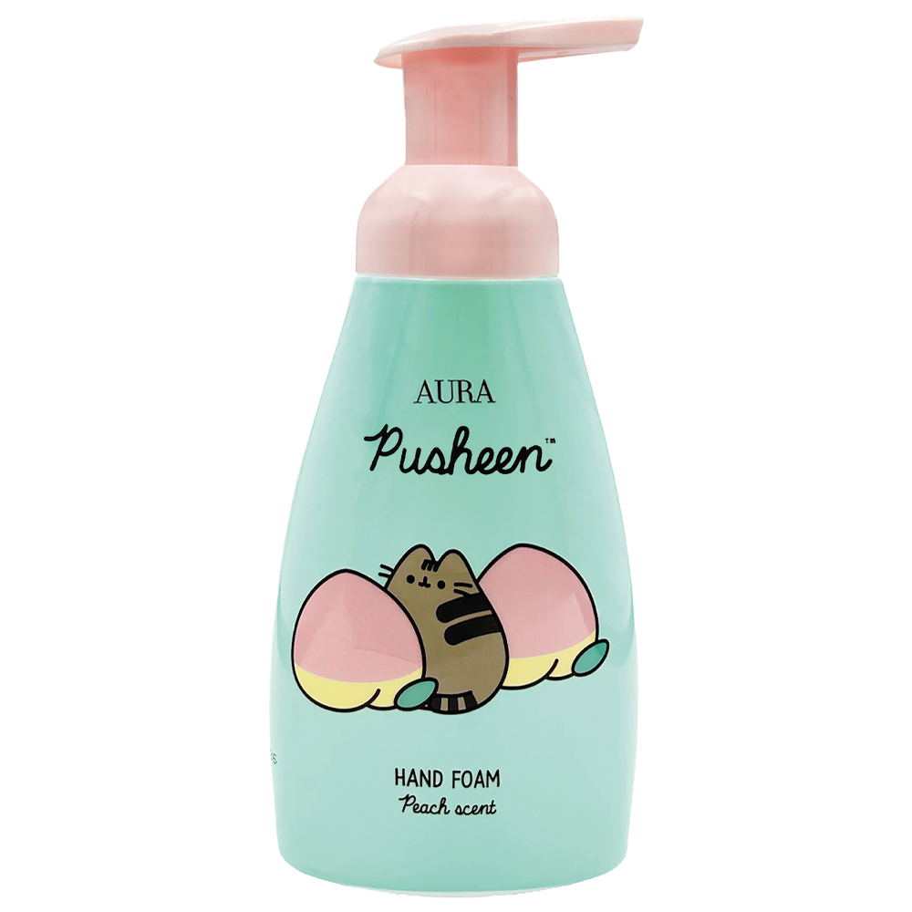 Sapun spuma pentru maini Pusheen, Piersica, 300 ml, Aura