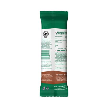 Mini rondele din orez cu glazura de cacao, 24 g, Sanovita 809724