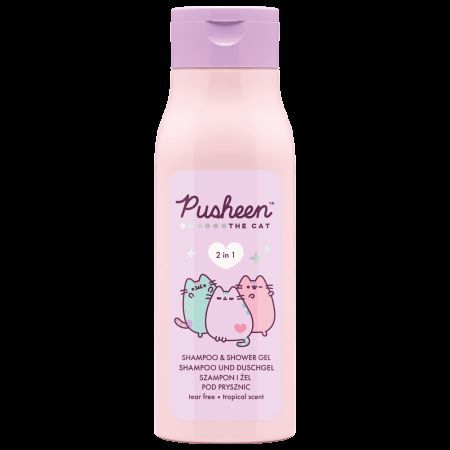 Sampon si gel de dus 2in1 Pusheen, Tropical, 400 ml, Aura