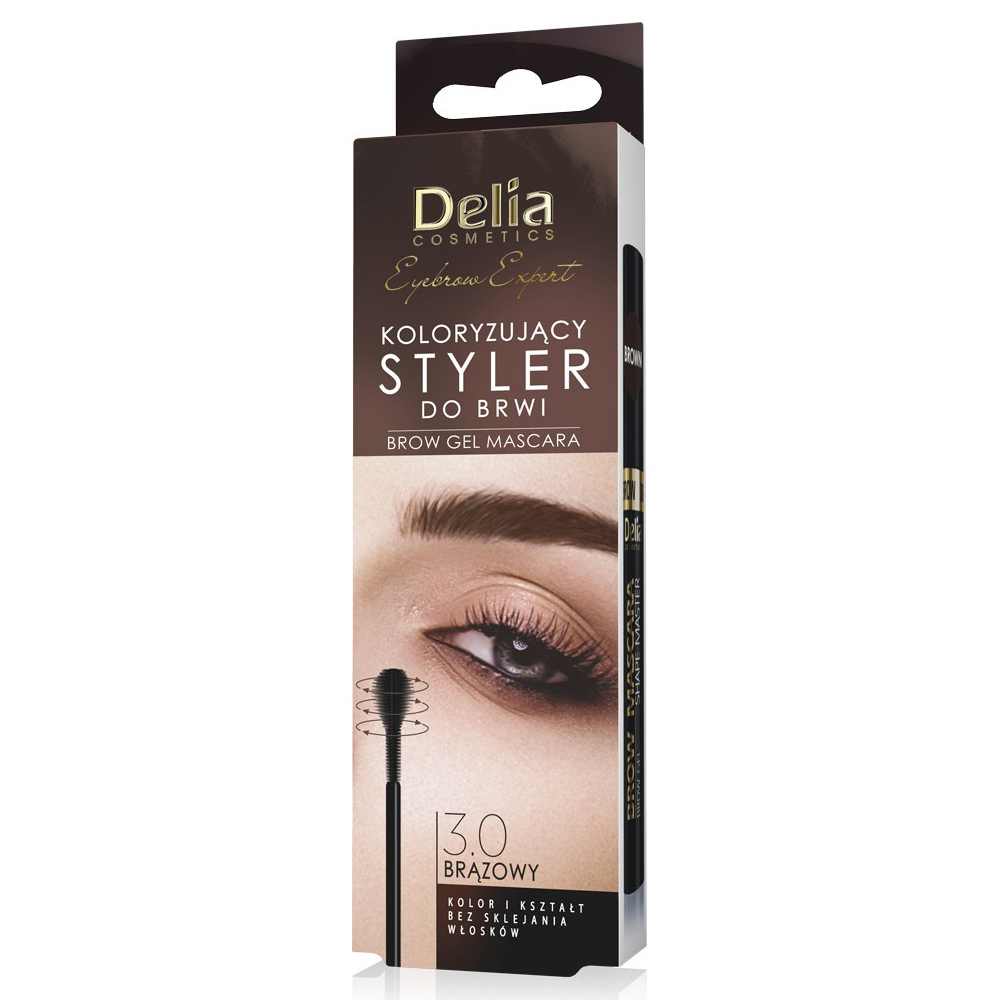 Mascara gel pentru sprancene, 3.0 Brown, 11 ml, Delia