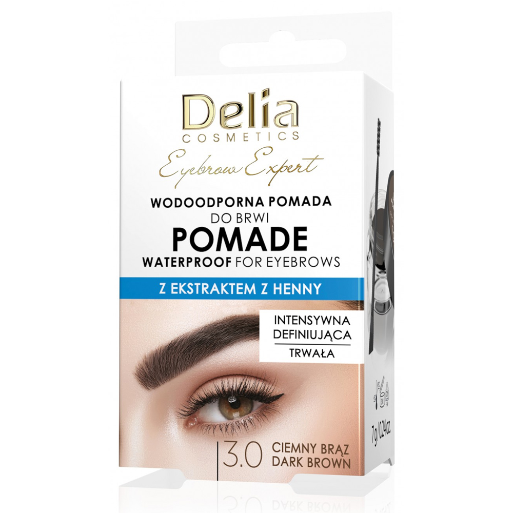 Pomada pentru sprancene, 3.0 Dark Brown, 7 g, Delia