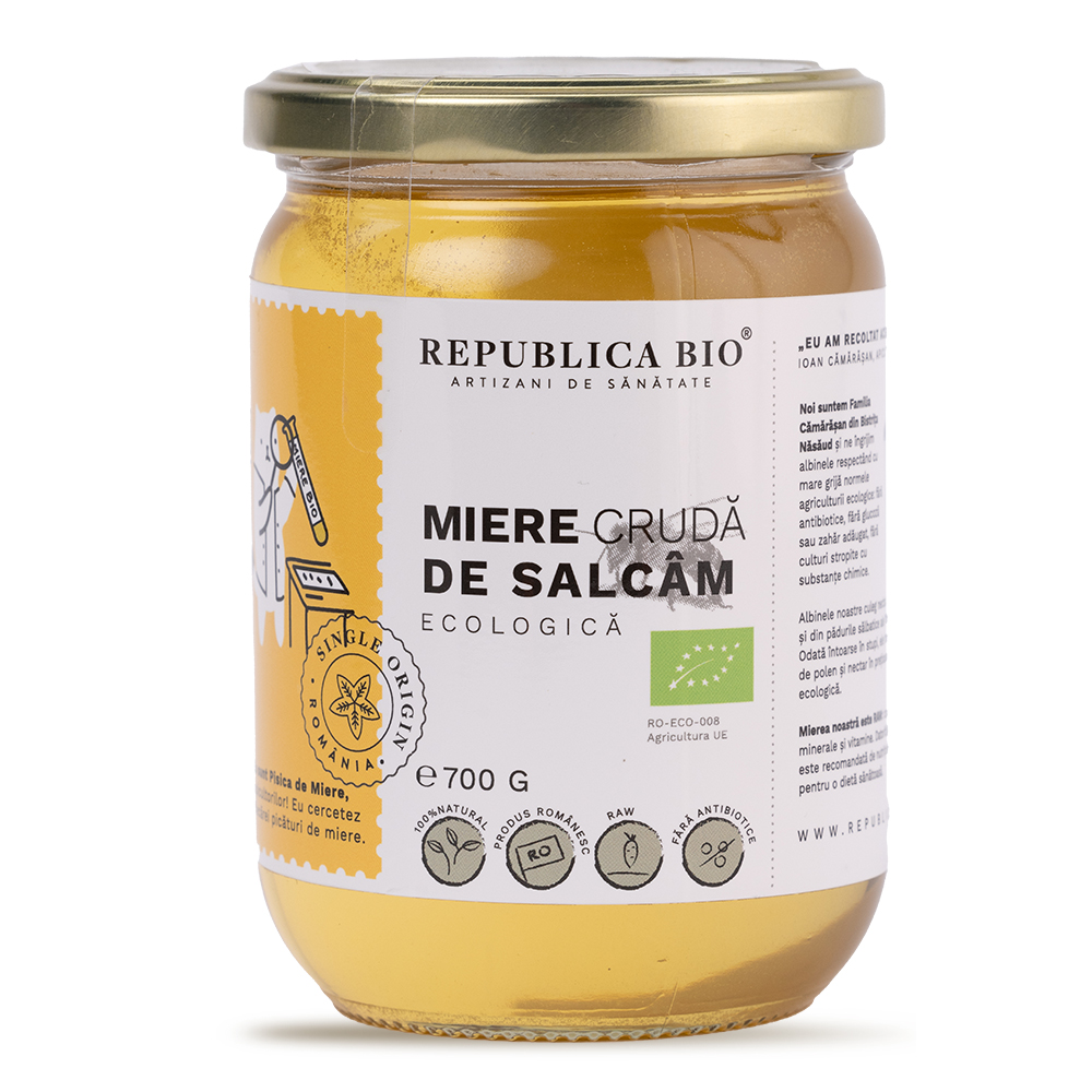 Miere cruda de Salcam Eco, 700 g, Republica Bio