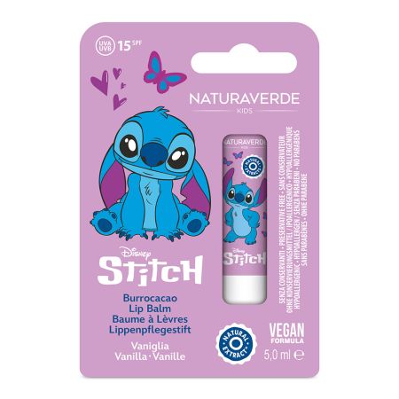 Balsam de buze cu aroma de vanilie, SPF15, Stitch, 3 ani+, 5 ml, Naturaverde