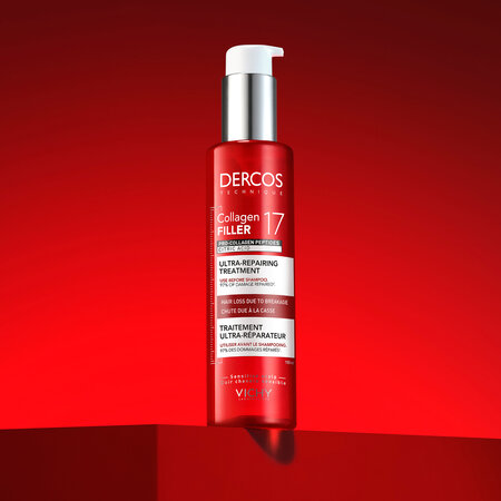 Tratament ultra reparator cu Peptide Pro-Colagen si Acid Citric Dercos Collagen 17 Filler, 150 ml, Vichy 749857