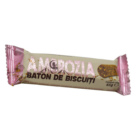 Baton de biscuiti fara zahar Ambrozia, 65 g, Hiper Ambrozia 749949