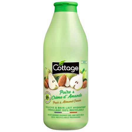 Gel de dus si lapte de baie, Pere si Migdale, 750 ml, Cottage