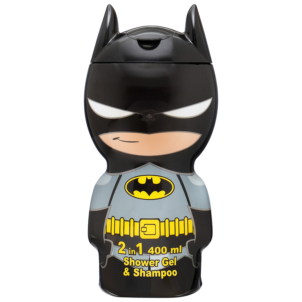 Gel de dus si sampon tip figurina 2D Batman, 3 ani+, 400 ml, Air-Val