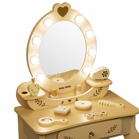 Masuta de machiaj pentru copii, Beige, Elly, 3 ani+, Milly Mally 750080