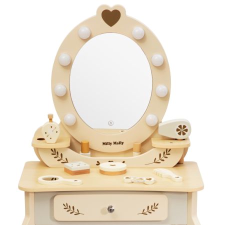 Masuta de machiaj pentru copii, Beige, Elly, 3 ani+, Milly Mally 750081
