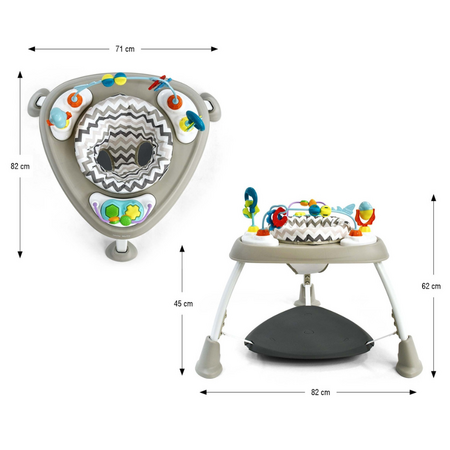 Jumper si Centru de Activitati 360°, Bounzee Grey, 6 luni+, Milly Mally 750084