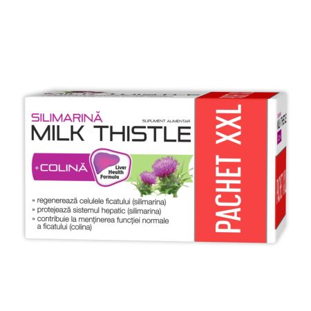 Silimarina si Colina Milk Thistle, 120 capsule, Zdrovit