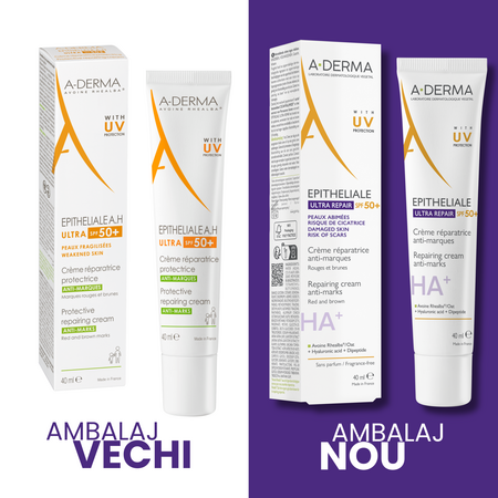 Crema reparatoare anti-semne SPF50+ Epitheliale Ultra Repair, 40 ml, A-Derma 750106