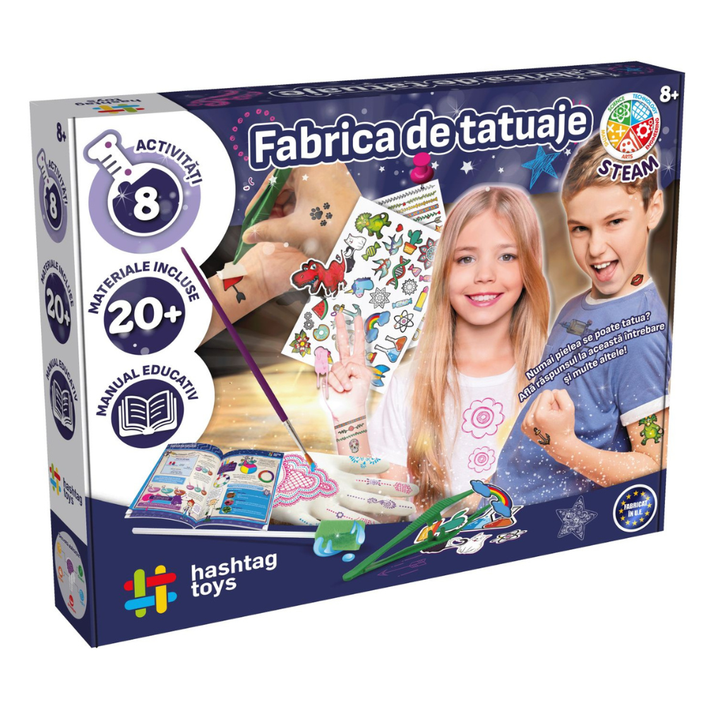Set fabrica de tatuaje, 8 ani+, Hashtag Toys