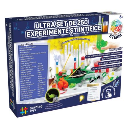 Set 100 Super Experimente Stiintifice, 8 ani+, Hashtag Toys 750236