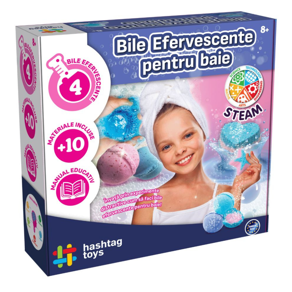 Set creare bile efervescente pentru baie, 8 ani+, Hashtag Toys