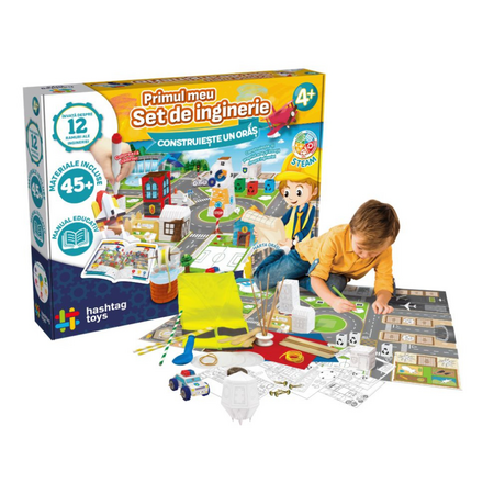Primul meu set de inginerie, Construieste un oras, 4 ani+, Hashtag Toys 750295