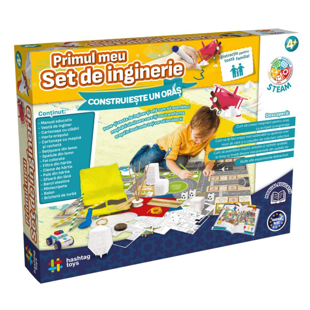 Primul meu set de inginerie, Construieste un oras, 4 ani+, Hashtag Toys