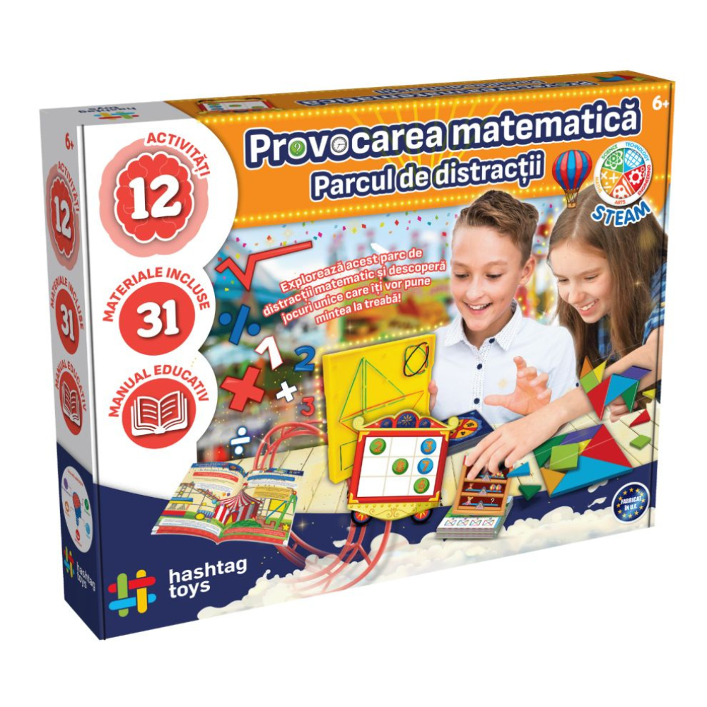 Joc educativ Provocarea Matematica, Parcul de Distractii, 6 ani+, Hashtag Toys