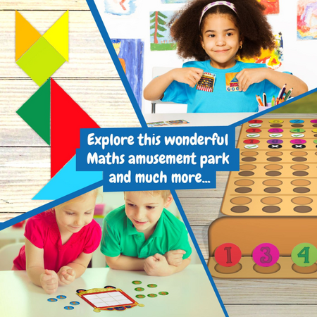 Joc educativ Provocarea Matematica, Parcul de Distractii, 6 ani+, Hashtag Toys 750298