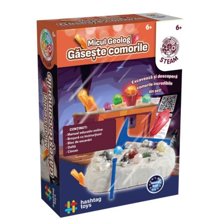 Set Miculu Geolog, Gaseste Comorile, 6 ani+, Hashtag Toys 750325