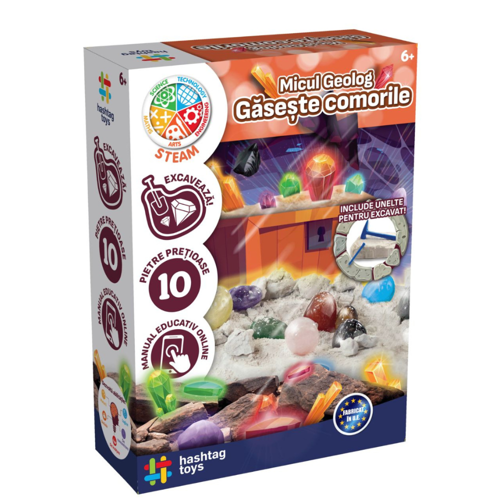 Set Miculu Geolog, Gaseste Comorile, 6 ani+, Hashtag Toys