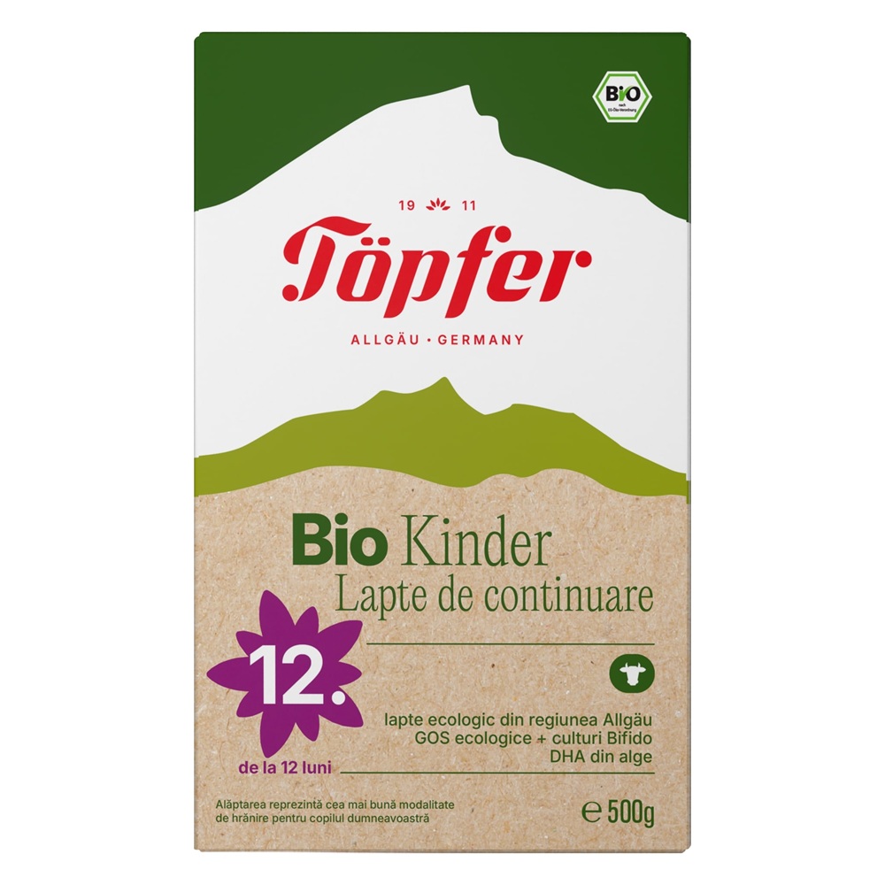 Lapte praf Bio Kinder, 12 luni+, 500 g, Topfer