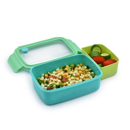 Cutie pranz cu compartiment detasabil Bento, Blue Mint Lime, 880 ml, Melii 750747
