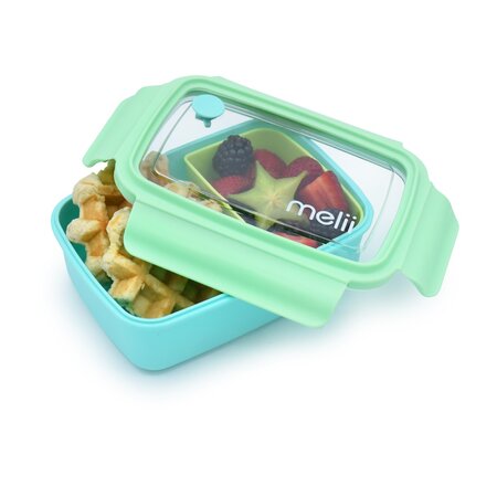 Cutie pranz cu compartiment detasabil Bento, Blue Mint Lime, 880 ml, Melii 750744