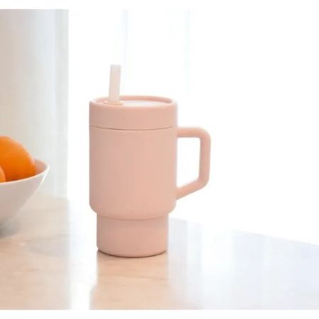 Cana din silicon pentru copii, Roz, 290 ml, Melii 750795