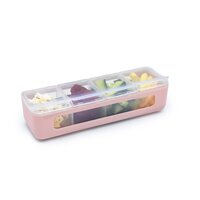 Cutie snack cu 4 compartimente, Roz, 110 ml, Melii