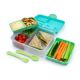 Cutie pentru pranz cu 2 niveluri si tacamuri Bento, Blue Mint Lime, Melii 750857