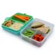 Cutie pentru pranz cu 2 niveluri si tacamuri Bento, Blue Mint Lime, Melii 750856
