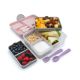 Cutie pentru pranz cu 2 niveluri si tacamuri Bento, Pink Purple Grey, Melii 750858