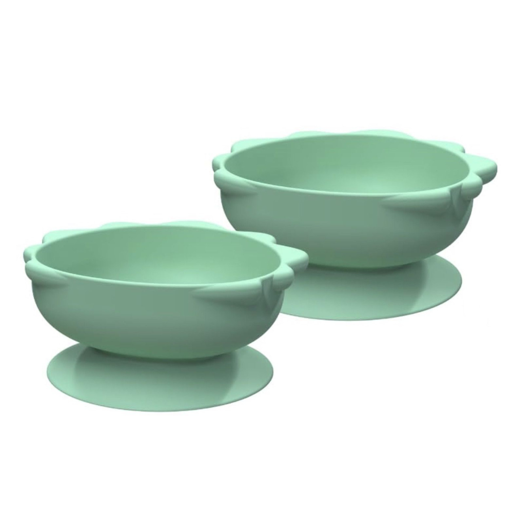 Set 2 castronele din silicon cu ventuza, Dinozaur, 2 bucati, Melii