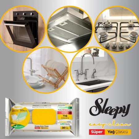 Servetele umede degresante cu spuma activa, 30 bucati, Sleepy 750881