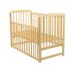 Patut din lemn de pin cu laterala culisanta Ola, 120x60 cm, Natur, Babyneeds 750918