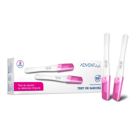 Test de sarcina cu detectare timpurie, 2 bucati, Advent Life