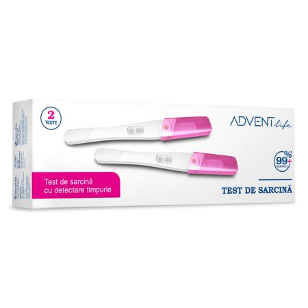 Test de sarcina cu detectare timpurie, 2 bucati, Advent Life 750969