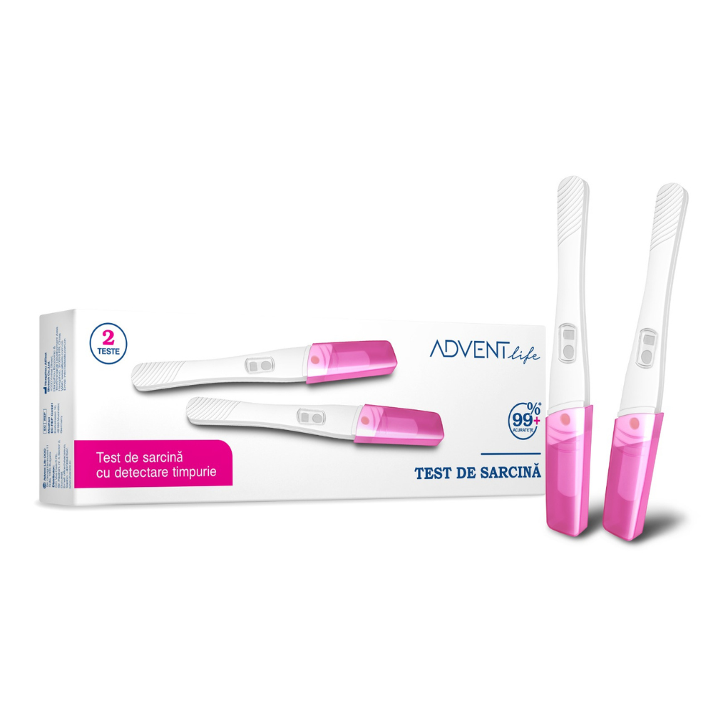 Test de sarcina cu detectare timpurie, 2 bucati, Advent Life