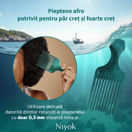 Pieptan profesional Afro pentru par cret, Niyok 751103