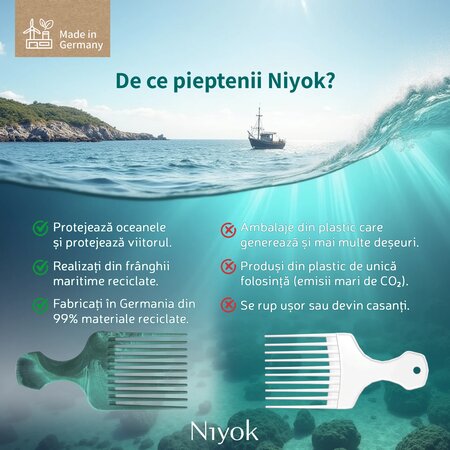 Pieptan profesional Afro pentru par cret, Niyok 751102