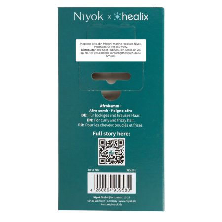 Eticheta Produs Pieptan profesional Afro pentru par cret, Niyok