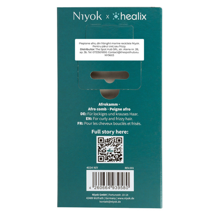 Eticheta Produs Pieptan profesional Afro pentru par cret, Niyok