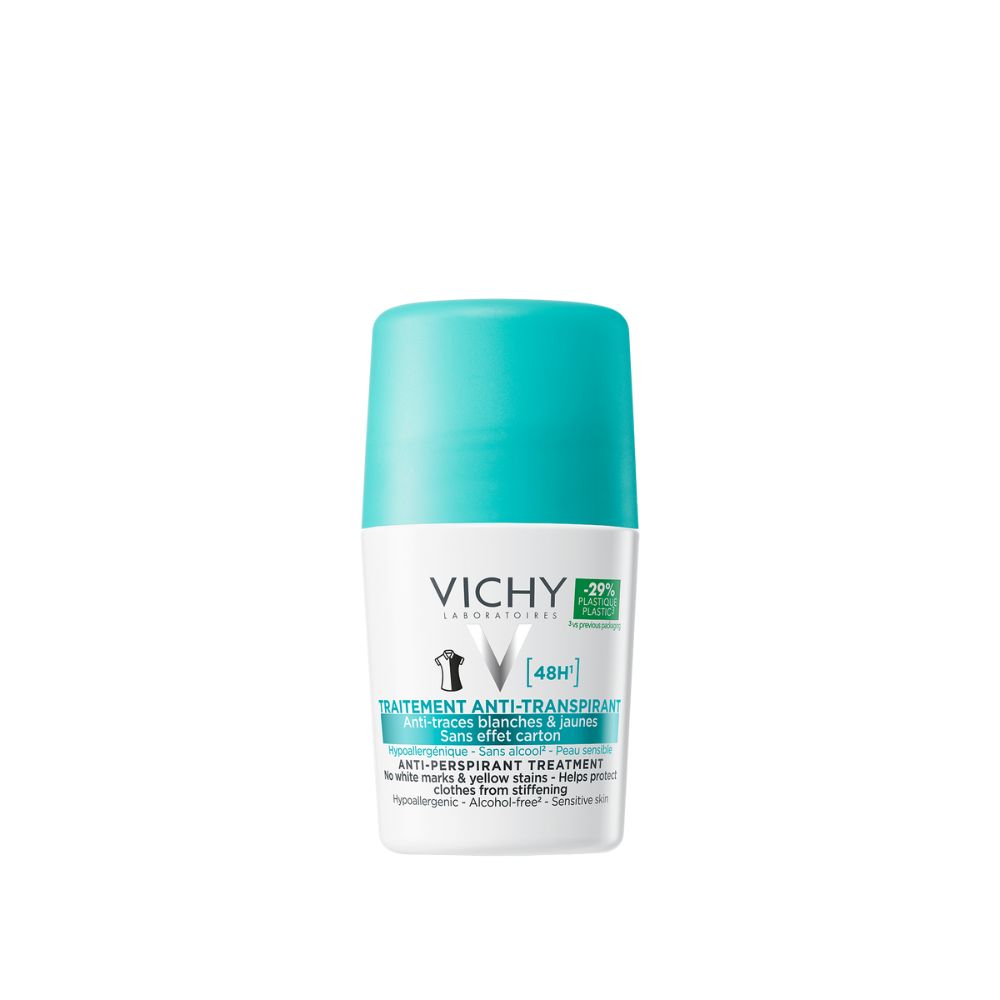 Roll-on antiperspirant fara pete albe 48 h, 50 ml, Vichy